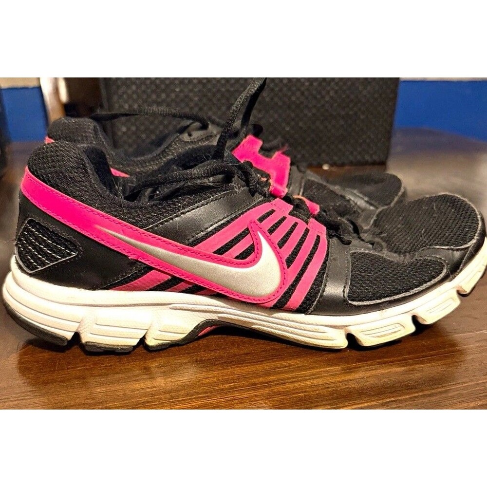 Nike Run Unisex Kids Running Sneakers 10Y Black/Pink/White US